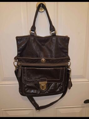 Roots Women's Dark Brown Leather Purse with Front Pocket